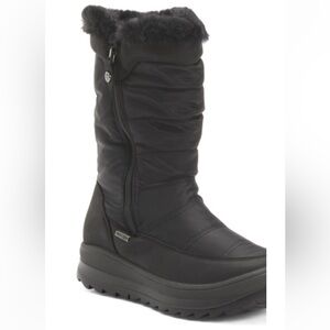 Una Storia Italia Black Fur-Lined Waterproof Winter Boots in Black Size-41 NWT